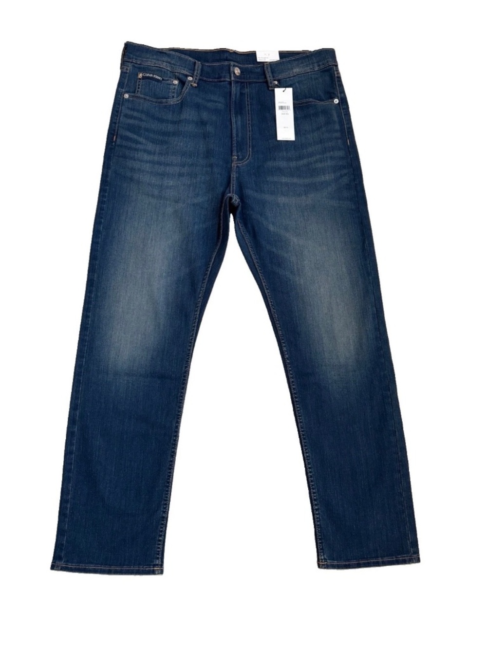 $99 Calvin Klein Avedon Slim Fit & Leg Denim Jeans Men's Dark Blue Stretch 36X30